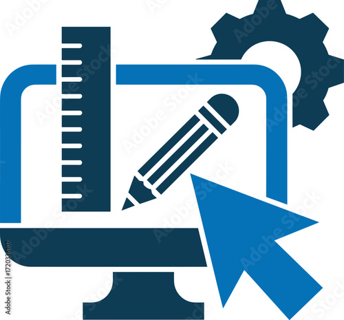Online Design Software Icon Modern, Efficient, and Professional