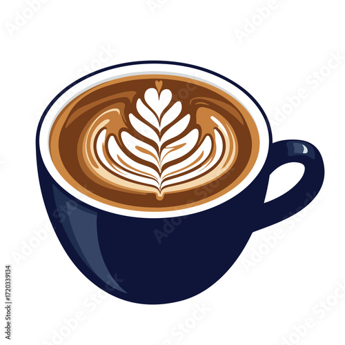 Cup of cappuccino with latte art