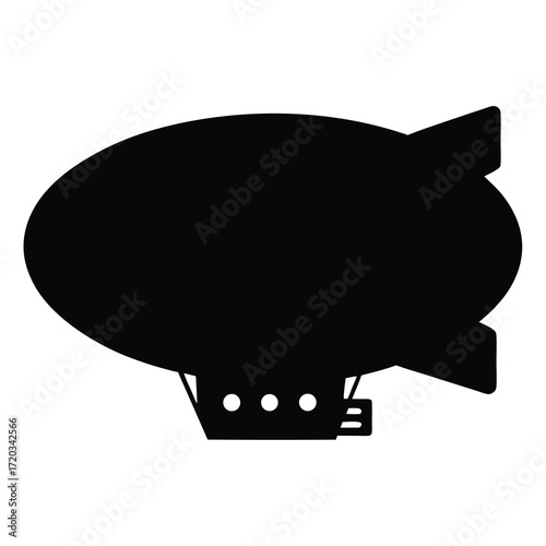 Vintage airship zeppelin blimp vector illustration for aviation history and transportation design needs