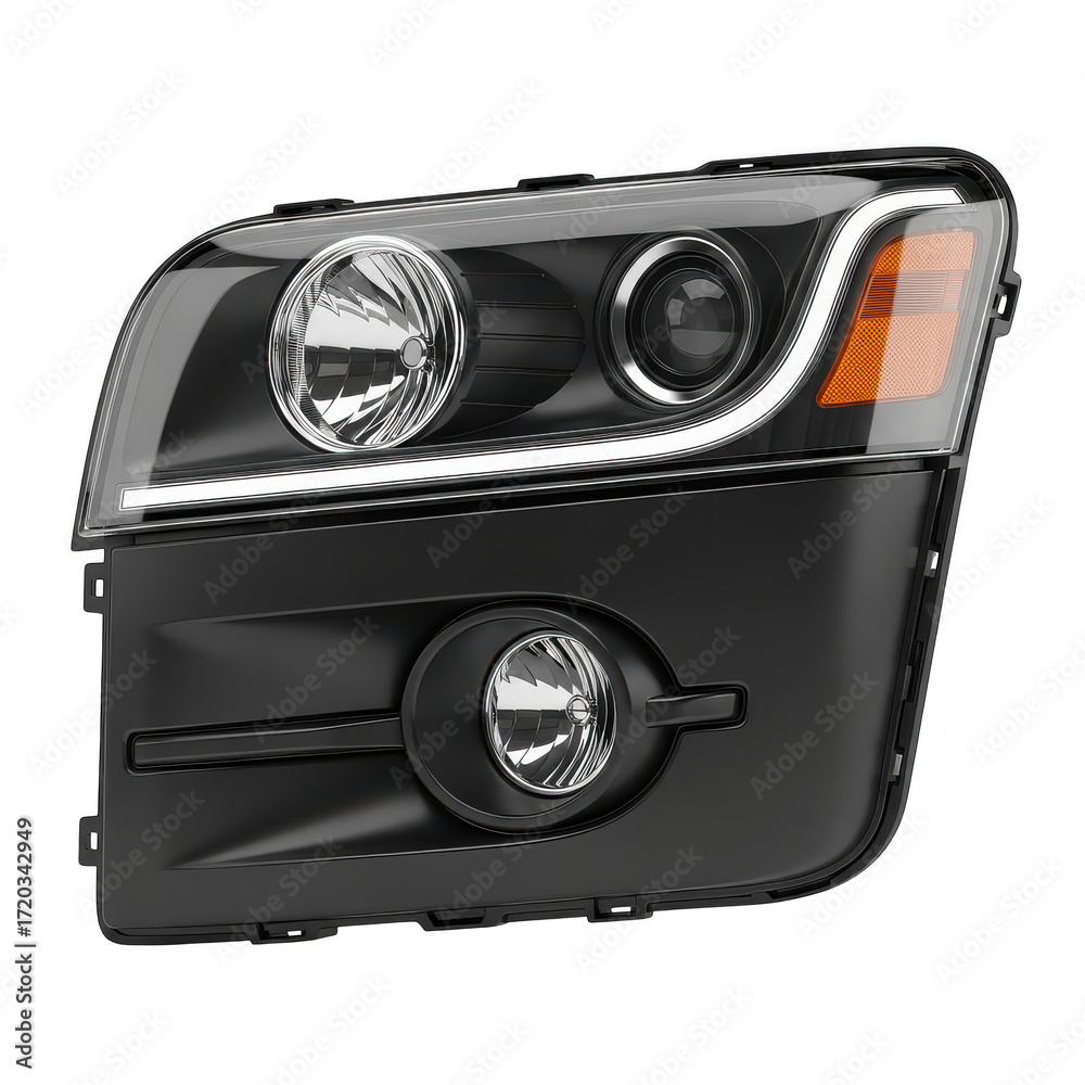 Fototapeta premium Modern Car Headlight Assembly Closeup
