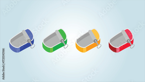 Colorful Cans of Sardines Set Vector