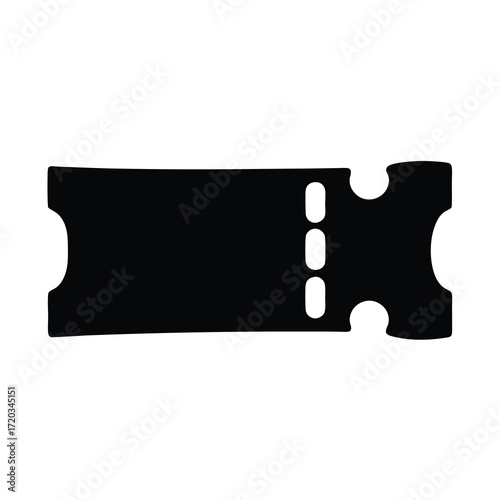Download black ticket stub vector illustration for event entry pass admission and coupon design