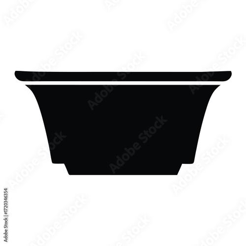 Black flower pot vector art design for garden and home decor needs decorative plant container