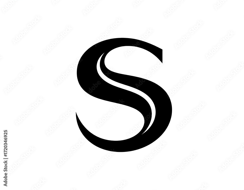 Naklejka premium Bold stylized capital letter 'S'