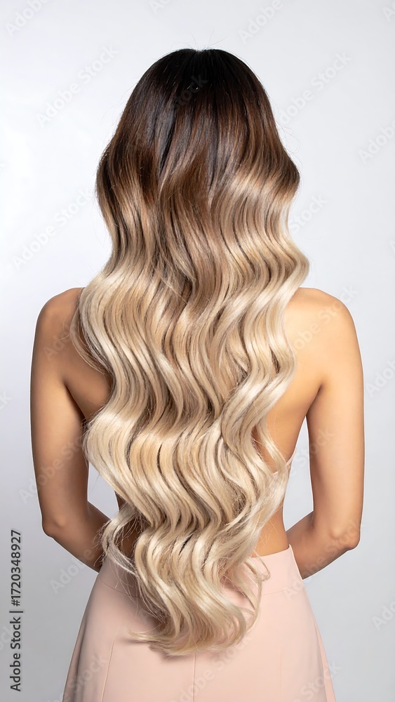 Naklejka premium Long wavy ombre hair