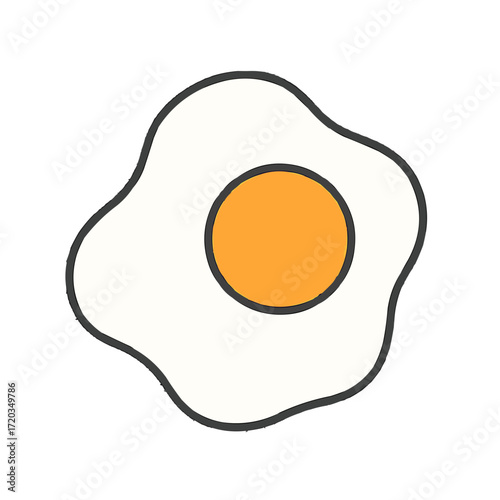 Delicious sunny-side up egg illustration, perfect for breakfast menus, restaurant branding, or healthy eating campaigns, originally from a scalable vector graphic