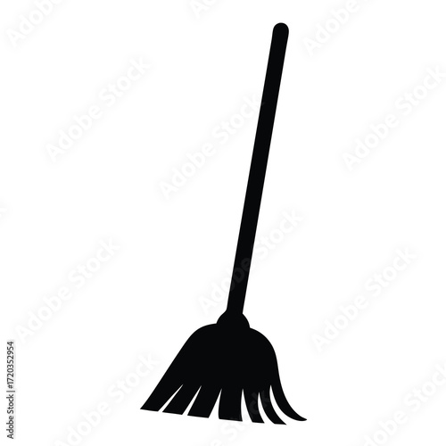 Find the best cleaning mop for your home or business simple black and white vector graphic
