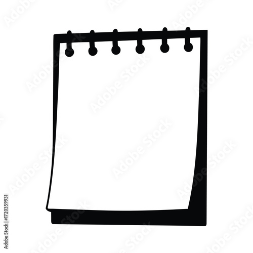 Stock vector illustration of a blank notepad with spiral binding for notes and sketching