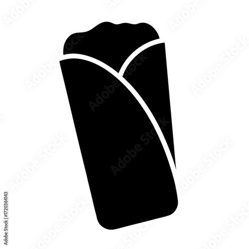Delicious burrito vector illustration: mexican food, wrap, tortilla, fast food, takeaway, lunch