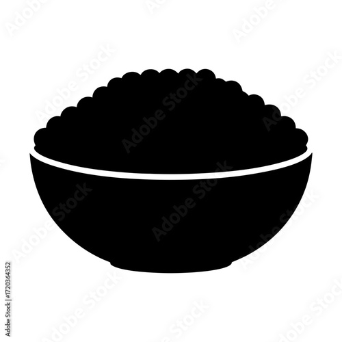 Illustration of a bowl full of rice grains, perfect for food blogs and recipe websites design needs