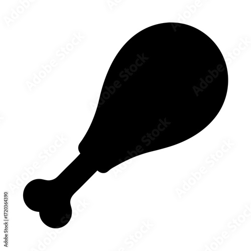 Crispy fried chicken leg vector illustration delicious poultry meat food icon design for restaurant menu and recipe 90