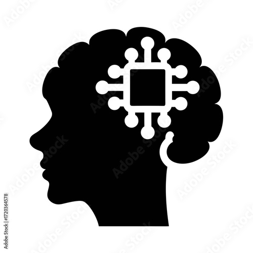 Artificial intelligence ai brain chip technology neural network machine learning concept design