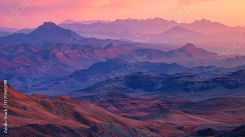 Mountain Range at Sunset