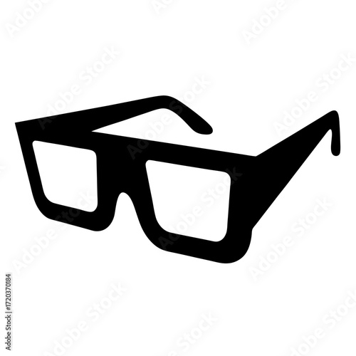 Vector art of silhouette of black glasses, perfect for fashion, vision, and intellectual themes with a modern aesthetic