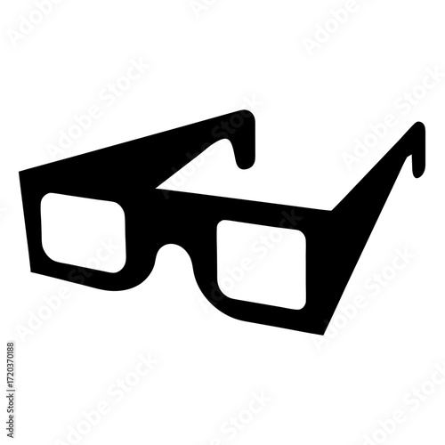 Vector art of silhouette of 3d glasses, offering a simple and modern design element for various creative projects and themes