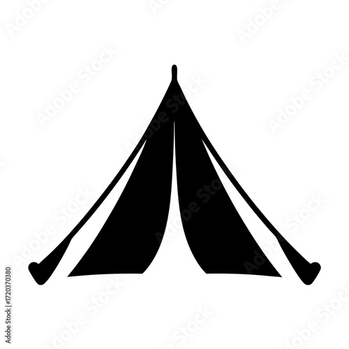 Vector art of camping tent icon perfect for outdoor adventure, travel, and recreational activities in nature and wilderness