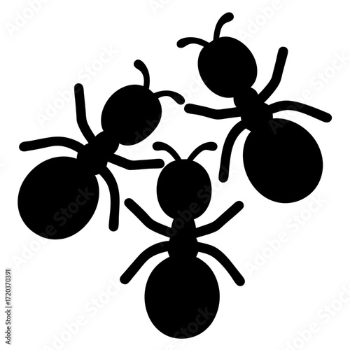 Vector art of ant icon symbolizes teamwork, diligence, and the importance of community in nature and insect life