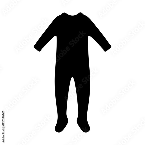 Vector art of silhouette of a baby onesie the onesie is a longsleeved, onepiece garment that covers the babys entire body