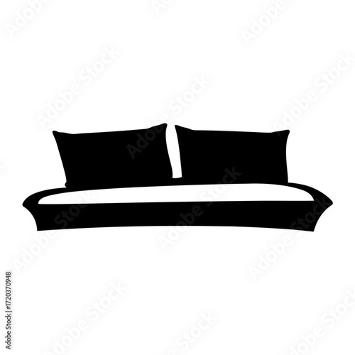 Vector art of sofa silhouette, a simple and modern design for furniture and interior decoration, perfect for minimalist style