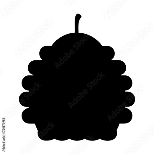 Vector art of silhouette of a beehive, representing the sweet reward of labor, its organic form hinting at the natural processes within