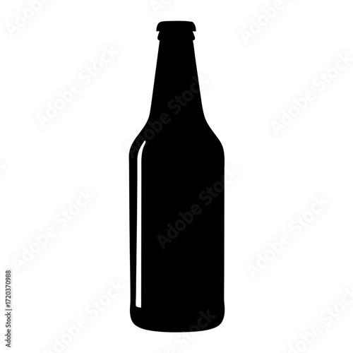 Vector art of silhouette of a beer bottle, a simple and modern design element for various creative projects and designs