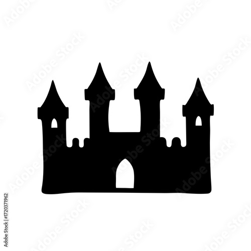 Downloadable castle silhouette vector art for crafts and diy projects medieval kingdom theme design