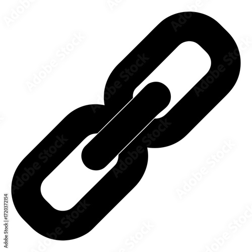 Vector graphic of a black chain link icon for connection hyperlink and security concepts design