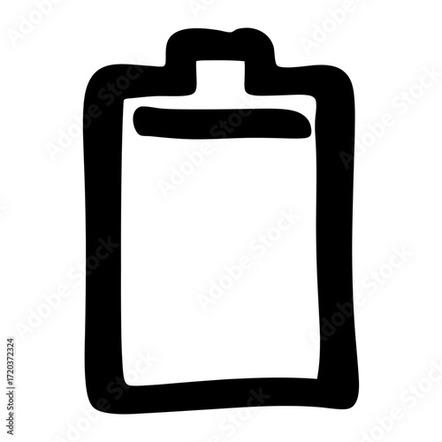 Illustration of low battery icon symbol for energy power charge indicator technology device