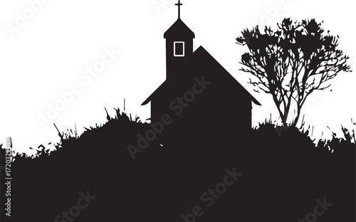 silhouette of a church church in the world 
