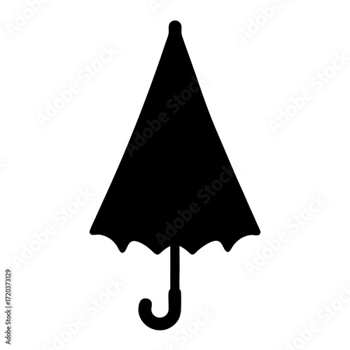 Black umbrella vector illustration for rainy days protection against rain and sunlight weather icon