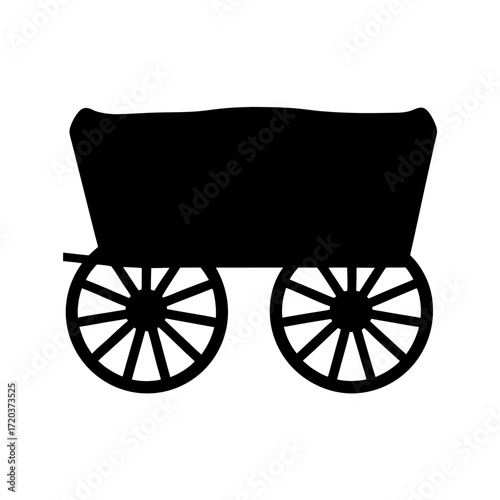 Explore the old west with this vintage wagon silhouette clip art for your design projects today