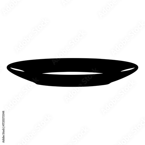 Isolated black ceramic plate vector illustration for kitchenware and tableware design needs usage