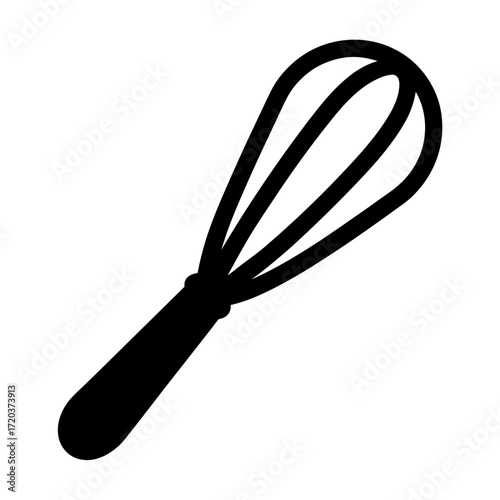 Isolated black kitchen whisk vector illustration for cooking baking and food preparation needs