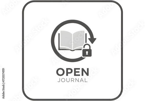 Minimal icon of an open access journal logo — no background , PNG, no shadow