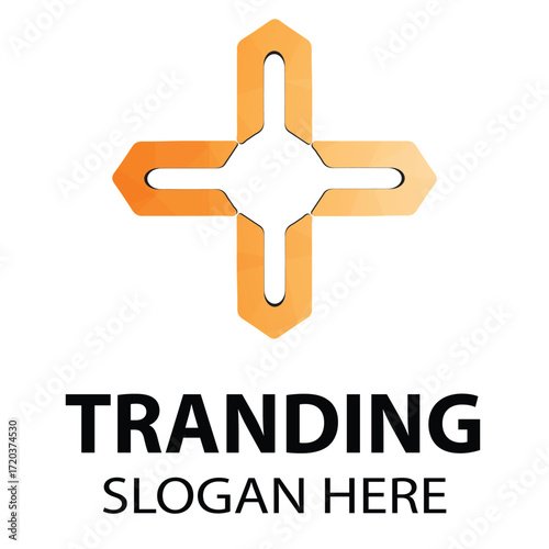 Geometric Abstract Cross Logo Design Template