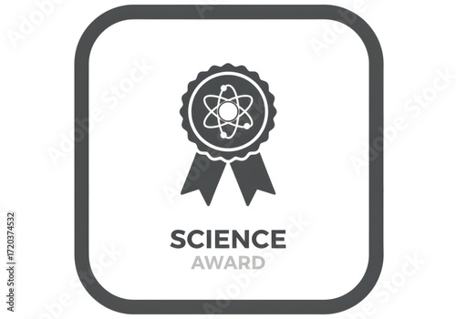 Minimal icon of a science award ribbon — no background , PNG, no shadow