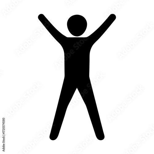Stick figure jumping jacks exercise vector illustration for fitness and workout training guide