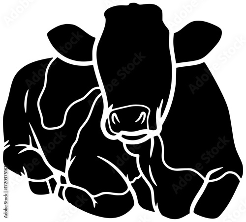 animal illustration farm silhouette cow logo agriculture icon cattle outline livestock farming countryside milk pig sheep cute art nature shape with vector graphic background