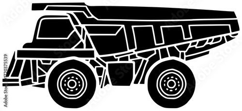 dump illustration truck silhouette industry logo vehicle icon transportation outline equipment heavy construction transport industrial machinery machine lorry car shape sky vector graphic background