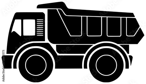 dump illustration truck silhouette industry logo vehicle icon transportation outline equipment heavy construction transport industrial machinery machine lorry car shape sky vector graphic background