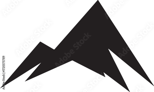 Modern geometric mountain peak silhouette for outdoor adventure branding