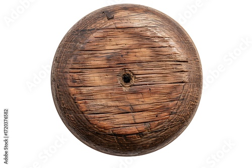 Vintage circular wood piece isolated high resolution picture