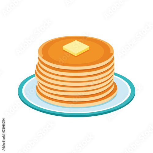 Stack of Pancakes and Syrup  Isolated on a Transparent Background