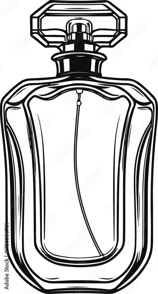 Obraz premium Perfume bottle elegant design, bold outline 1