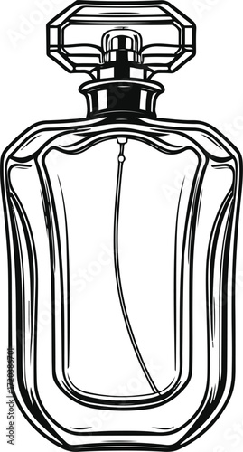 Perfume bottle elegant design, bold outline 1