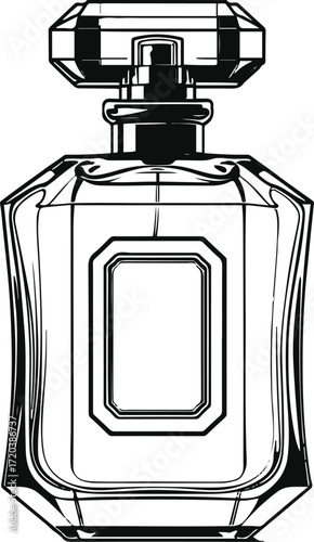 Perfume bottle elegant design, bold outline 3