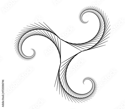 golden ration fibonacci pattern for logo icon background web graphic tattoo. vector illustration.