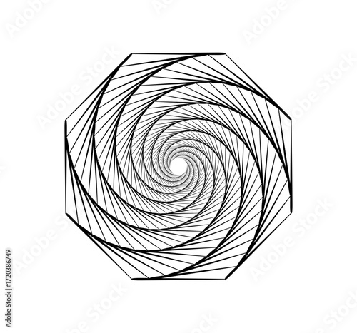 golden ration fibonacci pattern for logo icon background web graphic tattoo. vector illustration.