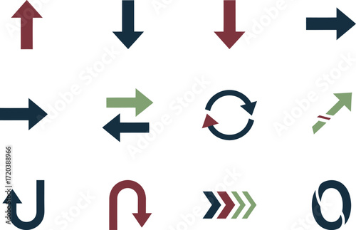 Arrow Icons Set: Vector Illustration