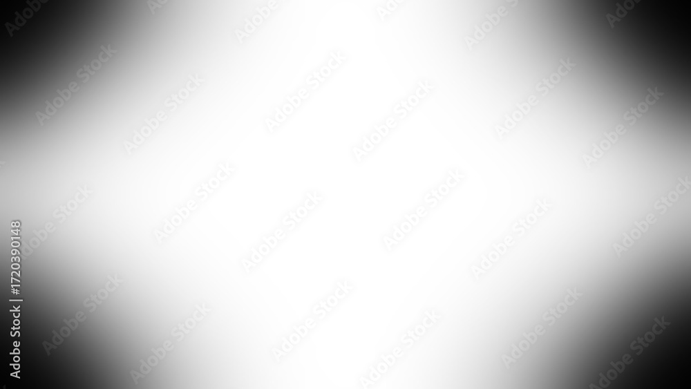 Obraz premium Black And White Radial Vignette Abstract Transparent Background. Smooth Monochrome Gradient From Bright Center Glow To The Dark